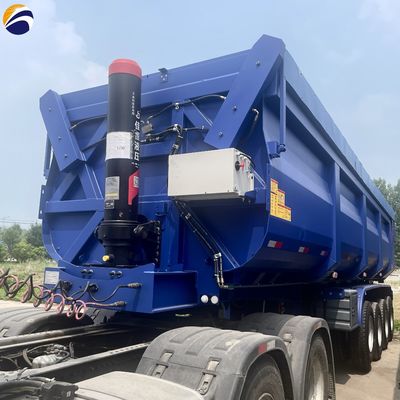 Triaxil en forma de U hidráulico trasero tirador de basura semi camiones remolque para el transporte