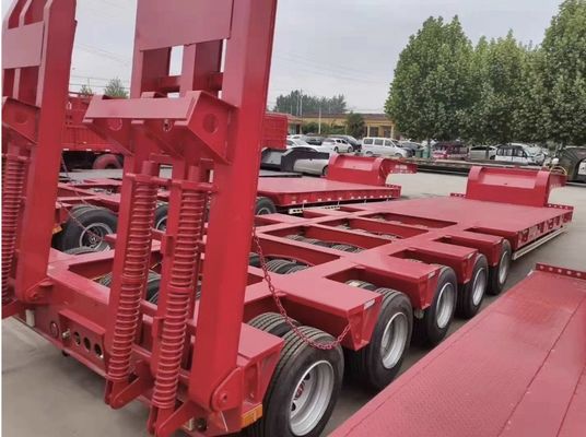 20ft/40ft Container Lowbed Semi-Trailer para Wosheng 3/4/5/6 Ejes y equipos pesados