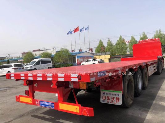 Transporte de equipos pesados 3/4/5 Ejes Semirremolque de cama plana con 12 unidades de bloqueo giratorio