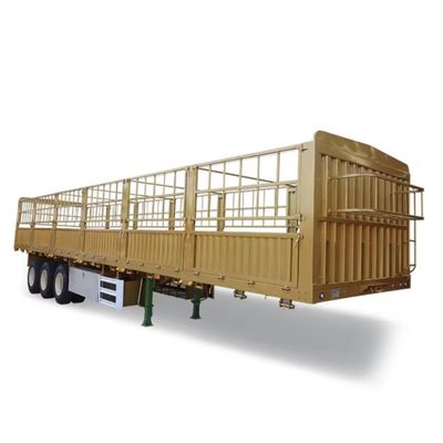 Tractor de aterrizaje de carga pesada 28t 3 ejes Semi remolque de la cerca de carga para el transporte de vegetales