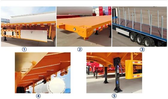 90 mm*13 mm*10 capas de semirremolque de levadura de hoja plana con un tren de aterrizaje pesado de 28 t
