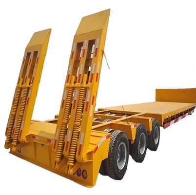 Trailer de cama baja de 40 pies con cuello de ganso 13/16/20 toneladas Eje para el remolque del camión de carga frontal