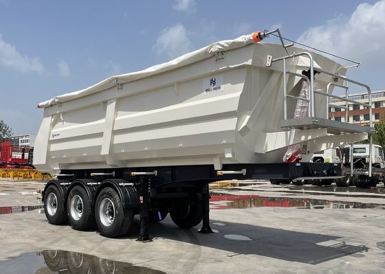 Forma U 3 Ejes 4 Ejes Hidráulico de tirador trasero de descarga de semirremolque para vehículos de construcción