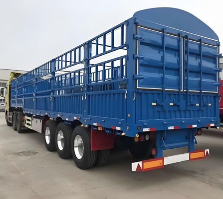12400x2500x3650mm 60T/80T Semi remolque de cerca de 3 ejes adecuado para mercancías y ganado