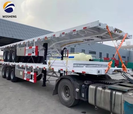 3 ejes 4 ejes 20FT 40FT contenedor camión de cama plana remolques con sistema de frenado de doble línea