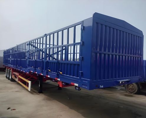 12400x2500x3650mm 60T/80T Semi remolque de cerca de 3 ejes adecuado para mercancías y ganado