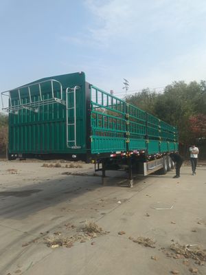 3 Eje de cerca de pared lateral de acero de estaca semi remolque para ganado y granja de verduras