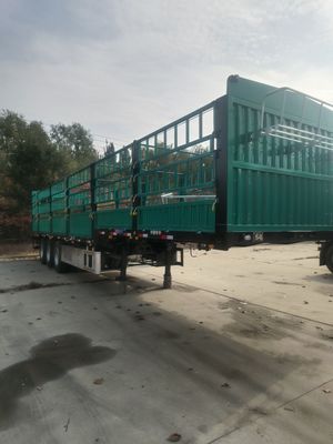 3 Eje de cerca de pared lateral de acero de estaca semi remolque para ganado y granja de verduras