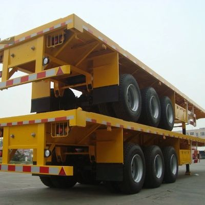 13 toneladas*3 Ejes Semirremolque de pie plano pesado para el transporte de contenedores de 20 pies 40 pies