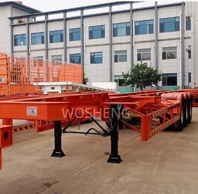 Semiremolque de esqueleto de acero resistente para el transporte de chasis de contenedores de 20FT 40FT