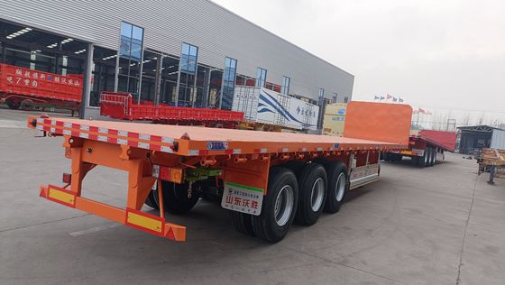 13 toneladas*3 Ejes Semirremolque de pie plano pesado para el transporte de contenedores de 20 pies 40 pies