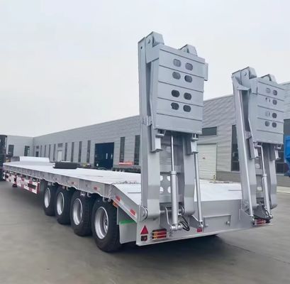 Escalera hidráulica de lecho bajo Remolques de camiones para el transporte de equipos pesados 13000x2500x1100
