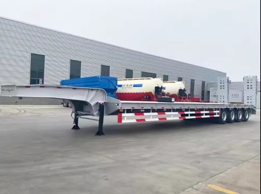 Semi-remolque Lowboy con 4 ejes para el transporte de equipos pesados