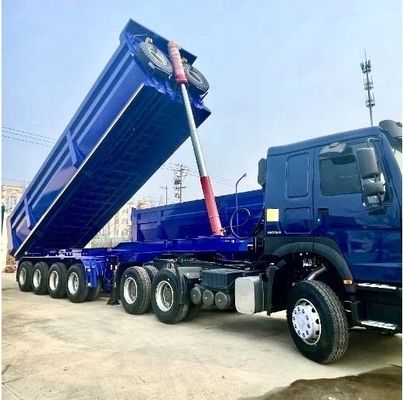 Trailers de descarga con elevación hidráulica trasera Carga de 40-80 toneladas para el transporte de la minería de carbón de arena