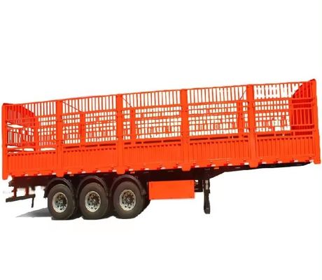 Suspensión mecánica Cerco de ganadería Semi camión remolque con neumáticos 12.00R22.5