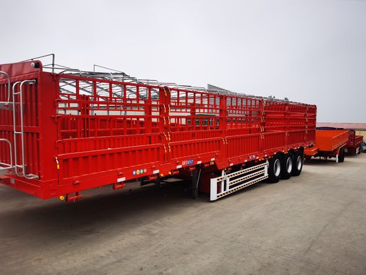 Suspensión mecánica Cerco de ganadería Semi camión remolque con neumáticos 12.00R22.5
