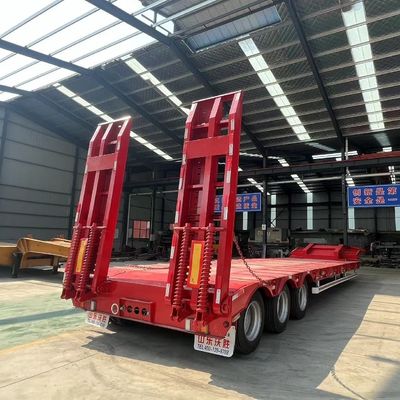 Semirremolque profesional de baja capacidad con 3 ejes y 4 ejes, carga útil máxima 30000 kg.