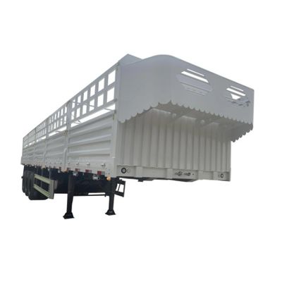 Acero 3 Ejes Capa de lona Cortina lateral Tipo de caja de carga Contenedor de cercas Semi camión remolque