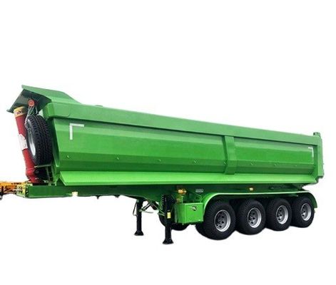 Q345B / T700 Semirremolque trasero de descarga de cuatro ejes de acero para el transporte de mineral