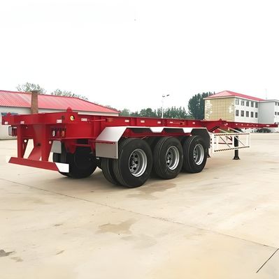 Pintura personalizada 50 T de carga útil de remolque de esqueleto para camión de contenedores de semirremolque