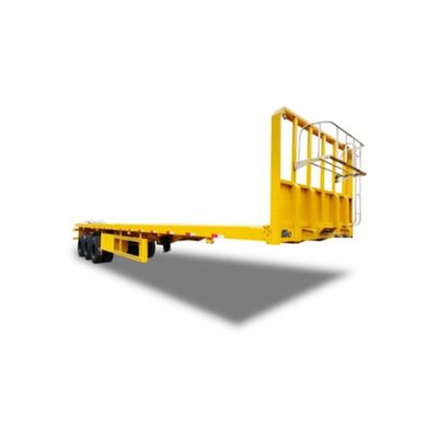 Transporte de contenedores de 50 toneladas Semiremolque de cama plana con suspensión mecánica en África