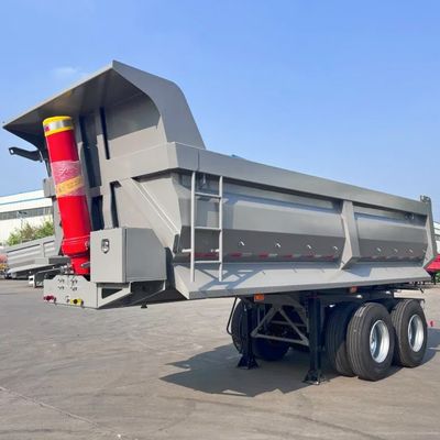 Semirremolque trasero de descarga de 40 a 80 toneladas con viga principal de acero Q345B/T700 y bajo mantenimiento