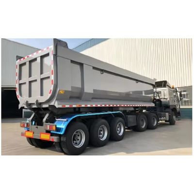 Semirremolque trasero de descarga de 40 a 80 toneladas con viga principal de acero Q345B/T700 y bajo mantenimiento