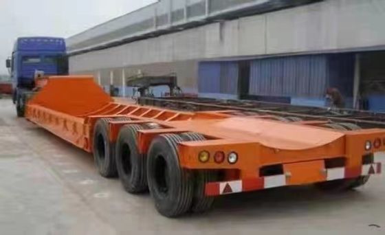 60 toneladas Lowboy Baja cama Semi remolque Sistema de freno de doble línea para el transporte suave y