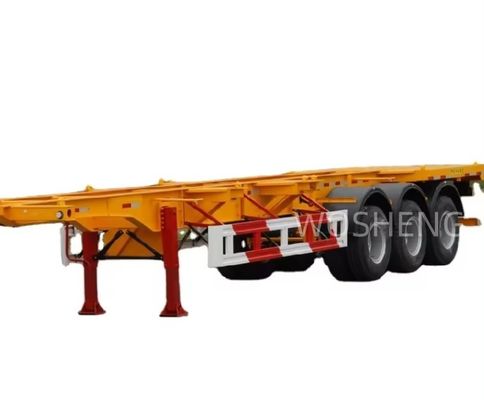 3 ejes 20-40 pies de transporte de contenedores esqueleto semirremolque con sistema de frenado de doble línea