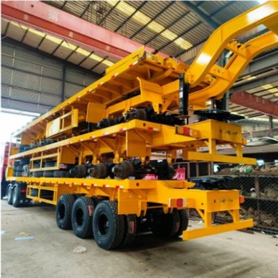 3 Ejes 60-80 toneladas 20-45 pies Contenedor de lecho plano Semirremolque con y carga útil máxima 50000 kg