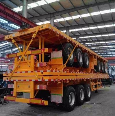 3 Ejes 60-80 toneladas 20-45 pies Contenedor de lecho plano Semirremolque con y carga útil máxima 50000 kg
