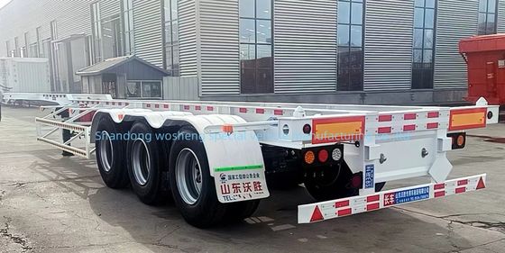 Uso y transporte de contenedores Semirremolque esqueleto con sistema de frenado de doble línea