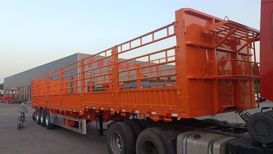 Wosheng 40-100ton Utility Pared lateral abierta de ganado Venta de vegetales Remolque de camión con tirón
