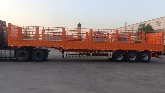 Wosheng 40-100ton Utility Pared lateral abierta de ganado Venta de vegetales Remolque de camión con tirón