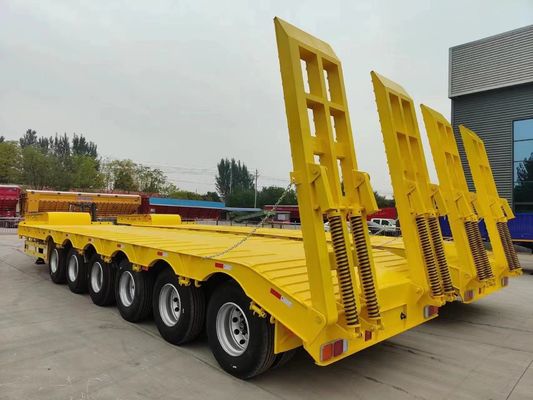 Equipo de transporte pesado con 3 4 5 ejes Suspensión mecánica Remolque de lecho bajo