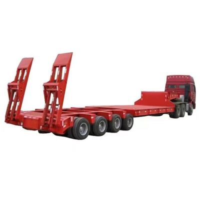 Semi-remolque de 3 ejes 4 ejes 60-100 toneladas de cuello de ganso Lowboy Bed Truck en África
