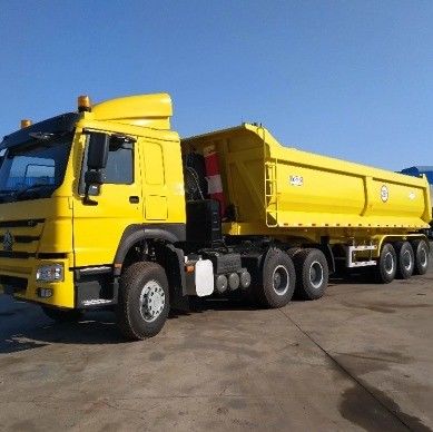 Remolque de descarga de 30-100 toneladas con forma de U y función de transporte de grano de piedra arenisca