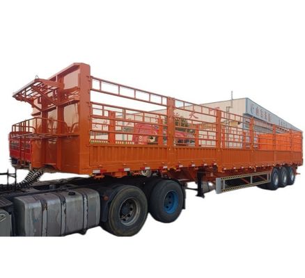 Carga útil máxima 42.5 toneladas Wosheng 3 Ejes Pared lateral de ganado cerco abierto camión de carga semirremolque