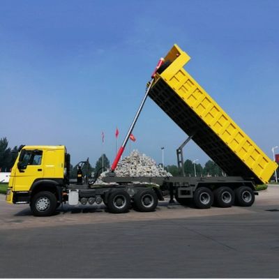 Semi-remolque personalizado con transporte de mineral de arena y viga principal de acero Q345B / T700
