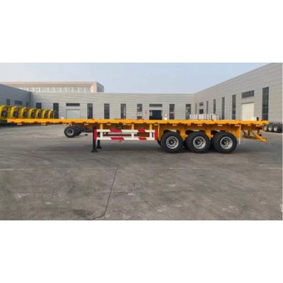 Peso de carga 7.0 toneladas 3 ejes 40-120 toneladas Capacidad de semirremolque de cama plana con bloqueo de giro