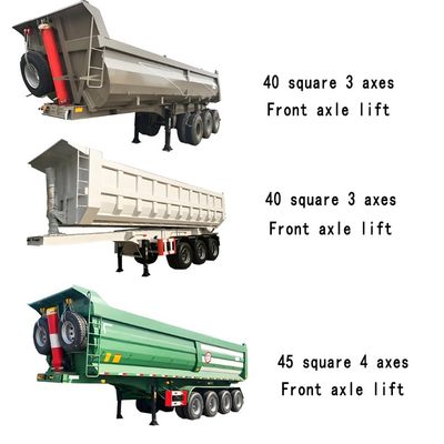 Semi-remolque personalizado con transporte de mineral de arena y viga principal de acero Q345B / T700
