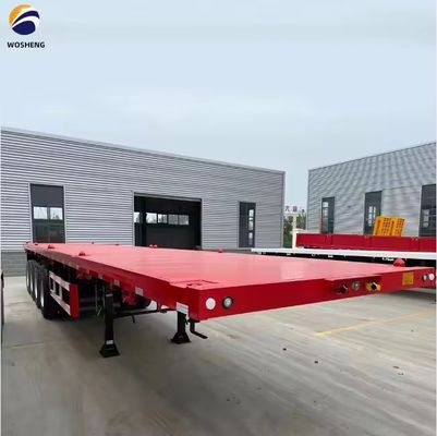 Contenedor de cama plana de 40 pies Semi remolque de cama plana con 2 o 3,5 &quot; King Pin y 3 o 4 ejes