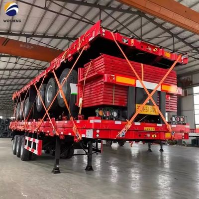 Contenedor de cama plana de 40 pies Semi remolque de cama plana con 2 o 3,5 &quot; King Pin y 3 o 4 ejes