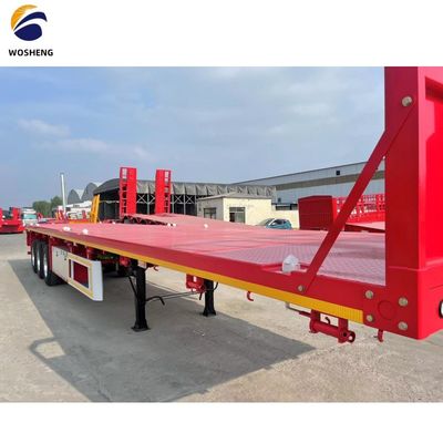 Contenedor de cama plana de 40 pies Semi remolque de cama plana con 2 o 3,5 &quot; King Pin y 3 o 4 ejes