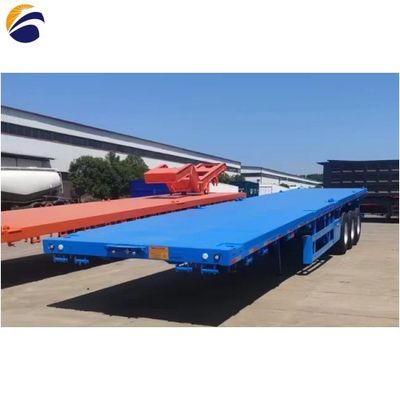 Semirremolque de 3 ejes de madera o contenedor 20T-80T con semirremolque plano de 2 o 3,5 pulgadas