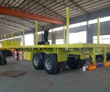 Semi remolque de columna lateral desmontable 3/4/5 Eje ideal para el transporte de contenedores de madera