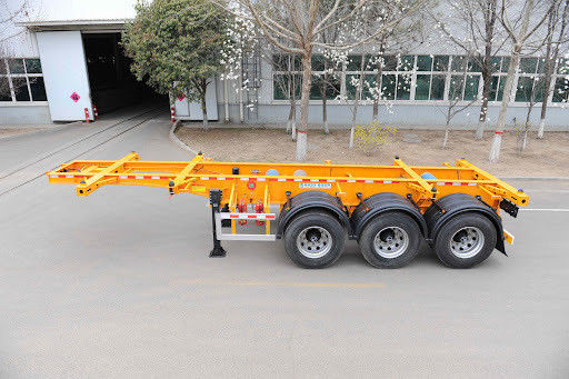 Wosheng 3 Eje Esqueleto Semirremolque Carga útil máxima 50 toneladas para el transporte de contenedores