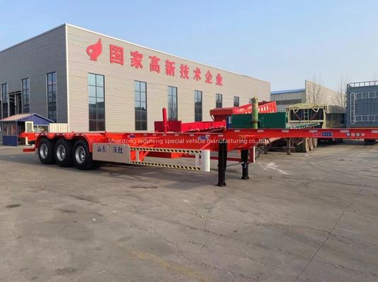 Semi-remolque de esqueleto de acero de carga útil de 50 toneladas personalizable para transporte de contenedores