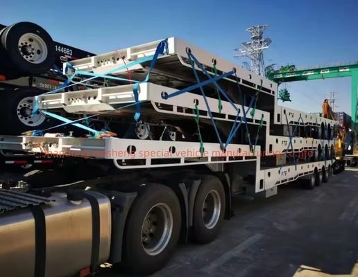 Carga útil de 40-100 toneladas Suspensión mecánica Semirremolque de 40 pies de lecho bajo con neumático 12R22.5