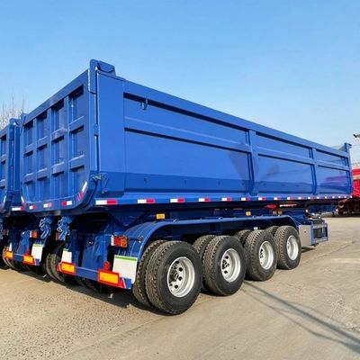 cilindro hidráulico en forma de U de 3 ejes, tirador trasero, tirador trasero, semirremolque con resorte de hojas
